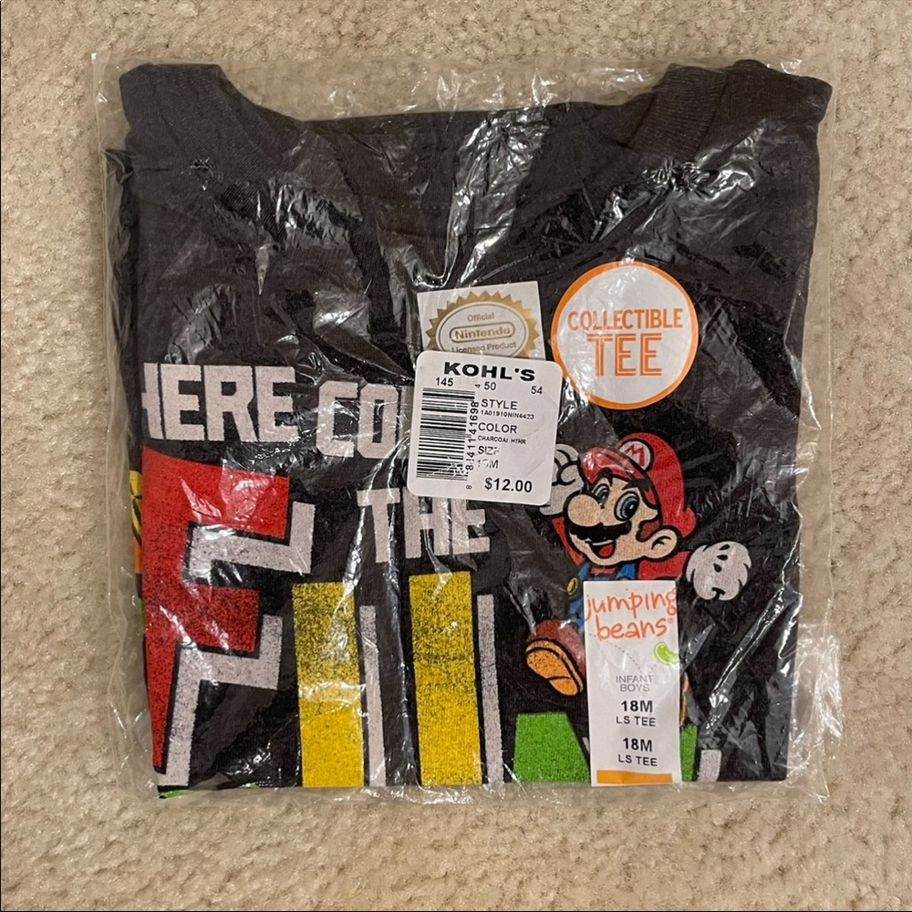 Super Mario Long Sleeve T-shirt -new